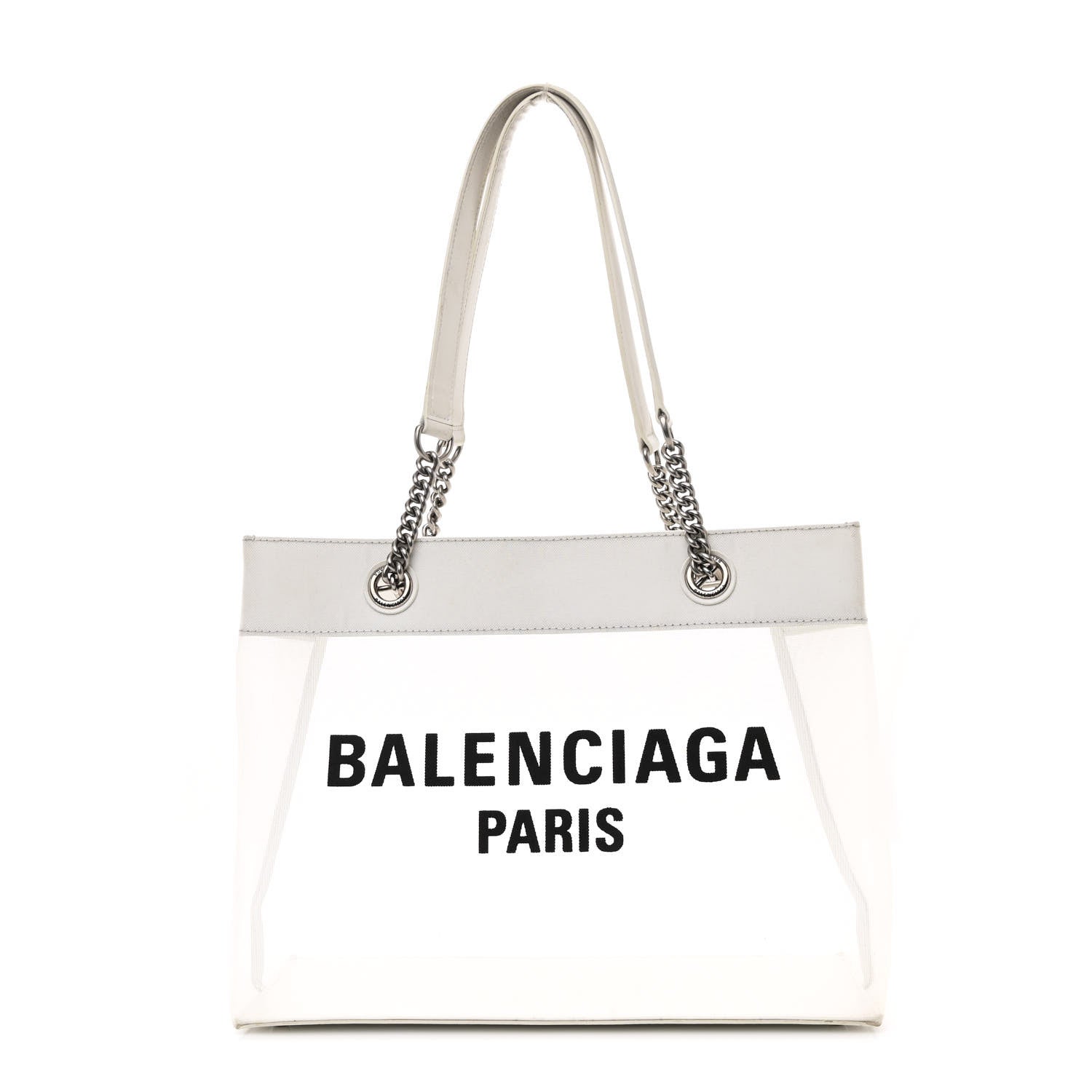 Mesh Large Duty Free Tote White