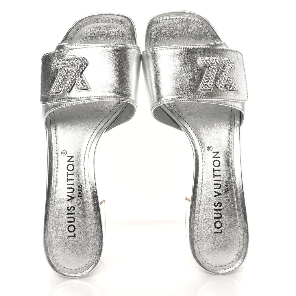 Metallic Calfskin Shake 5.5cm Mule 36.5 Silver