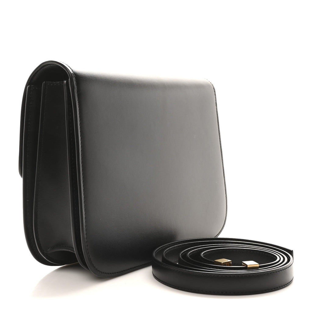Box Calfskin Medium Classic Box Flap Bag Black