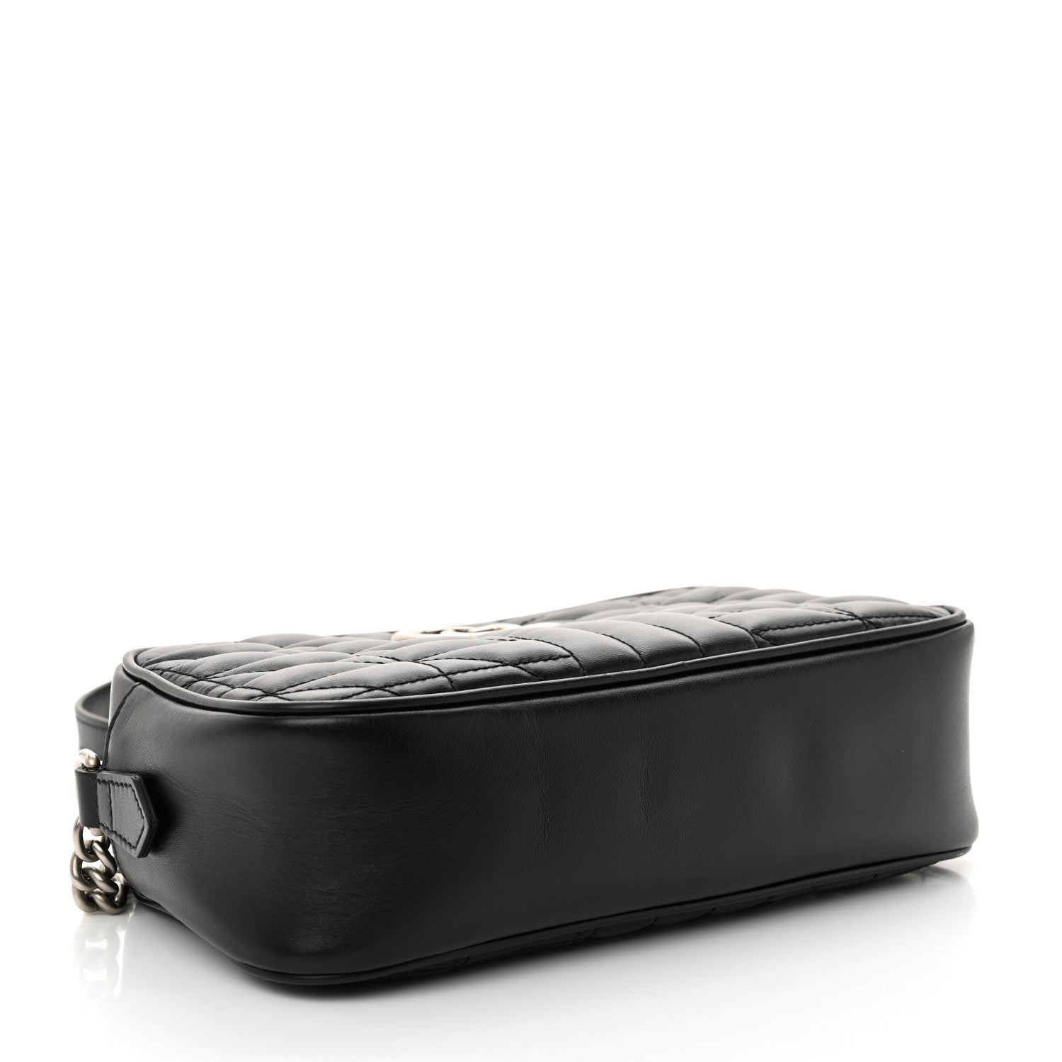 Calfskin Matelasse Aria Small GG Marmont Chain Shoulder Bag Black