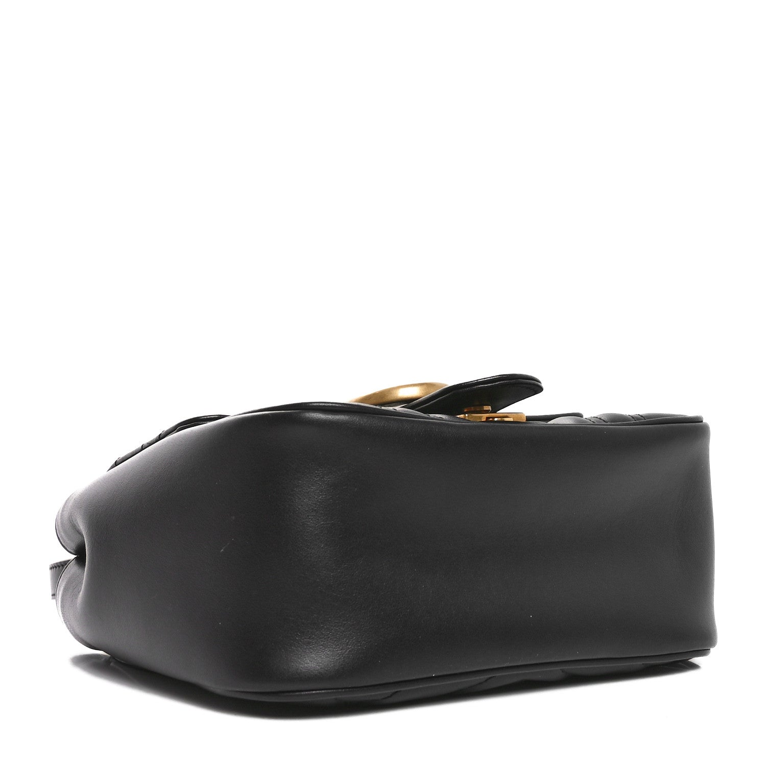 Calfskin Matelasse Mini GG Marmont Square Shoulder Bag Black