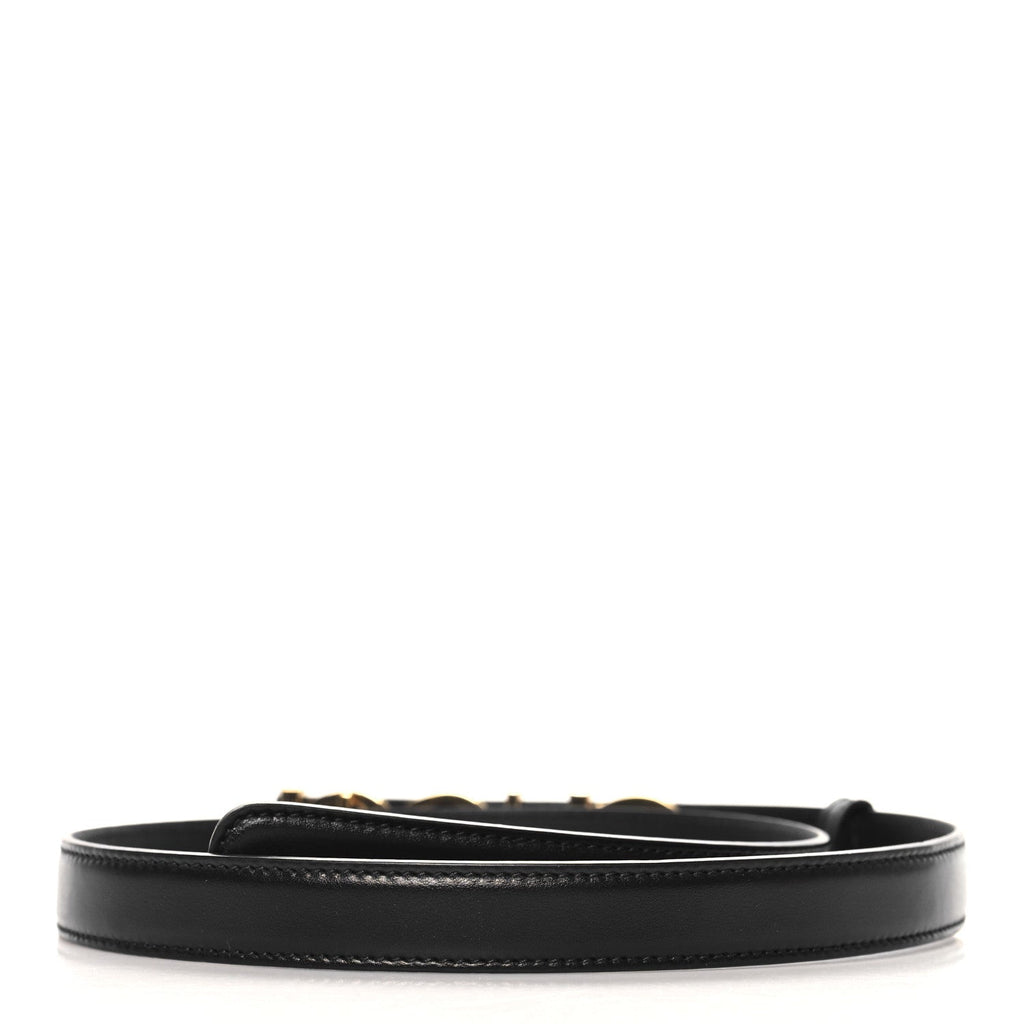 Plutone Calfskin Gucci Buckle 20mm Thin Belt 70 28 Black