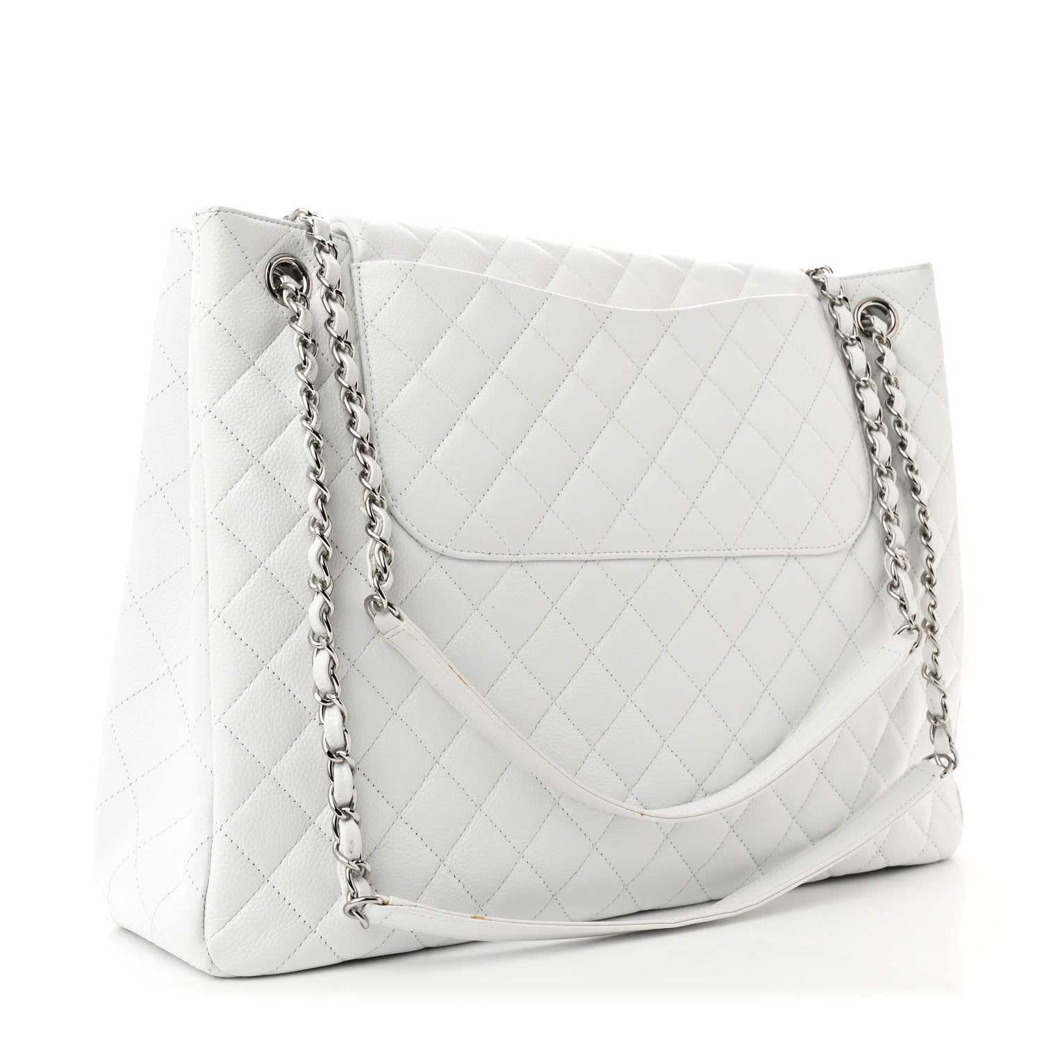 Caviar Quilted Maxi Paris Edinburgh Flap White