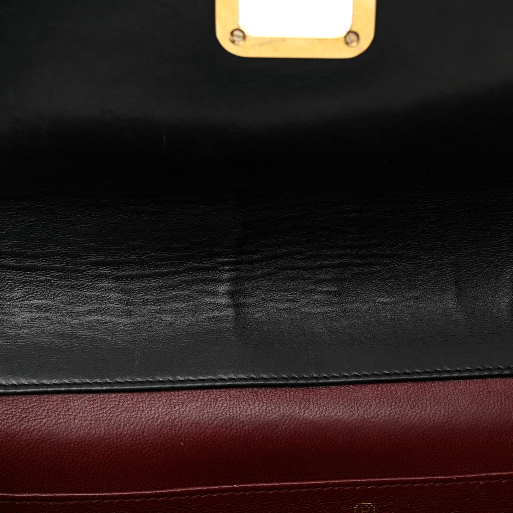 Lambskin Chevron Quilted Flap Black