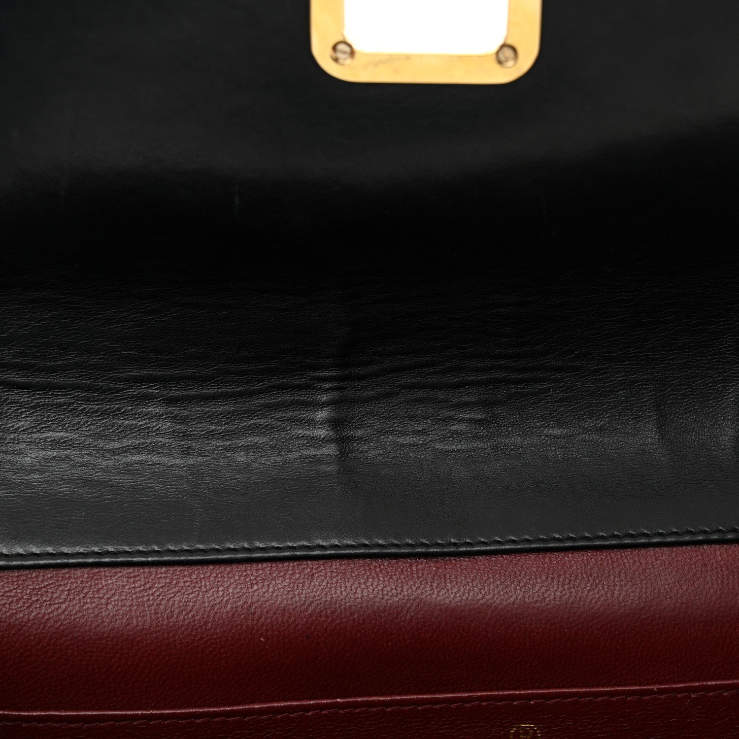 Lambskin Chevron Quilted Flap Black