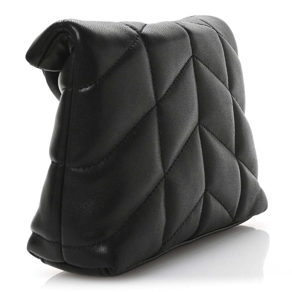 Lambskin Monogram Loulou Puffer Pouch Clutch Black