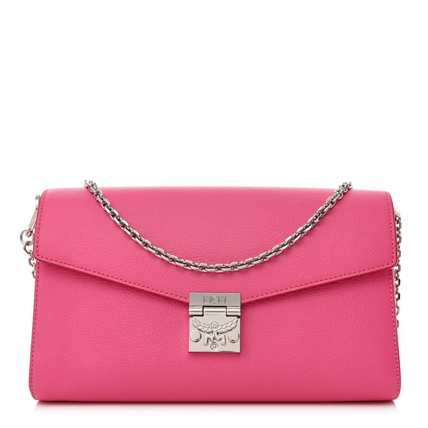 Calfskin Large Patricia Wallet On Chain Pink