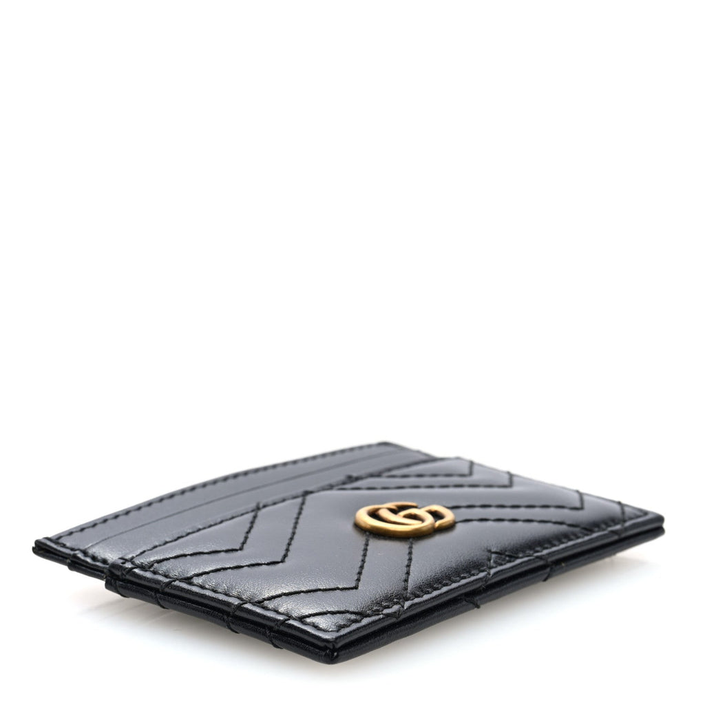 Calfskin Matelasse GG Marmont  Holder Black