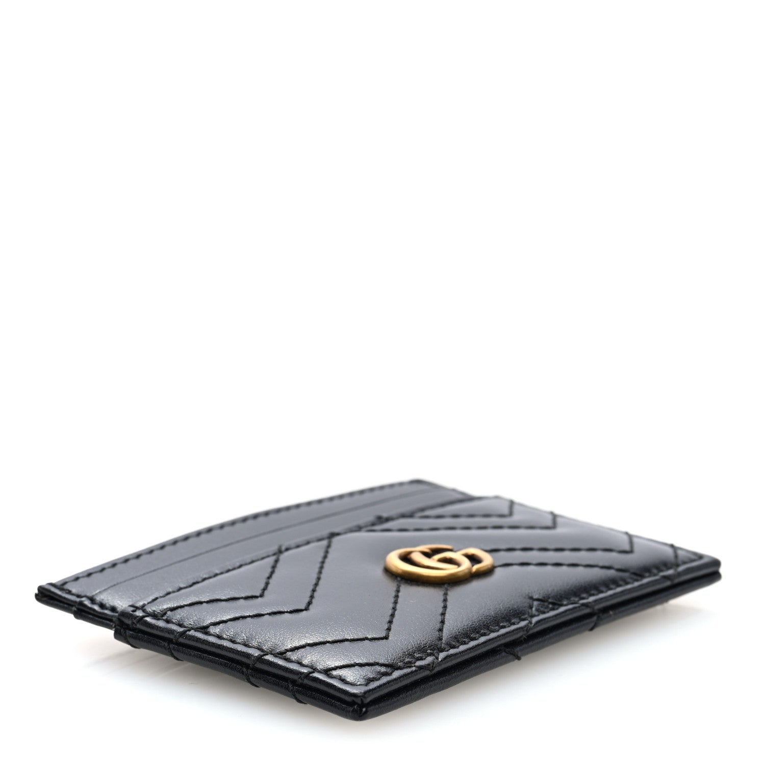 Calfskin Matelasse GG Marmont  Holder Black