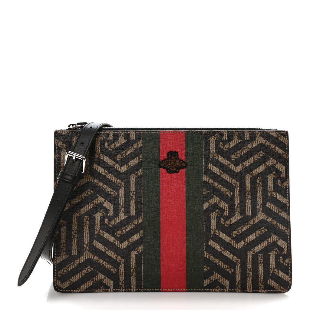 GG Supreme Monogram Caleido Web Messenger Beige Ebony