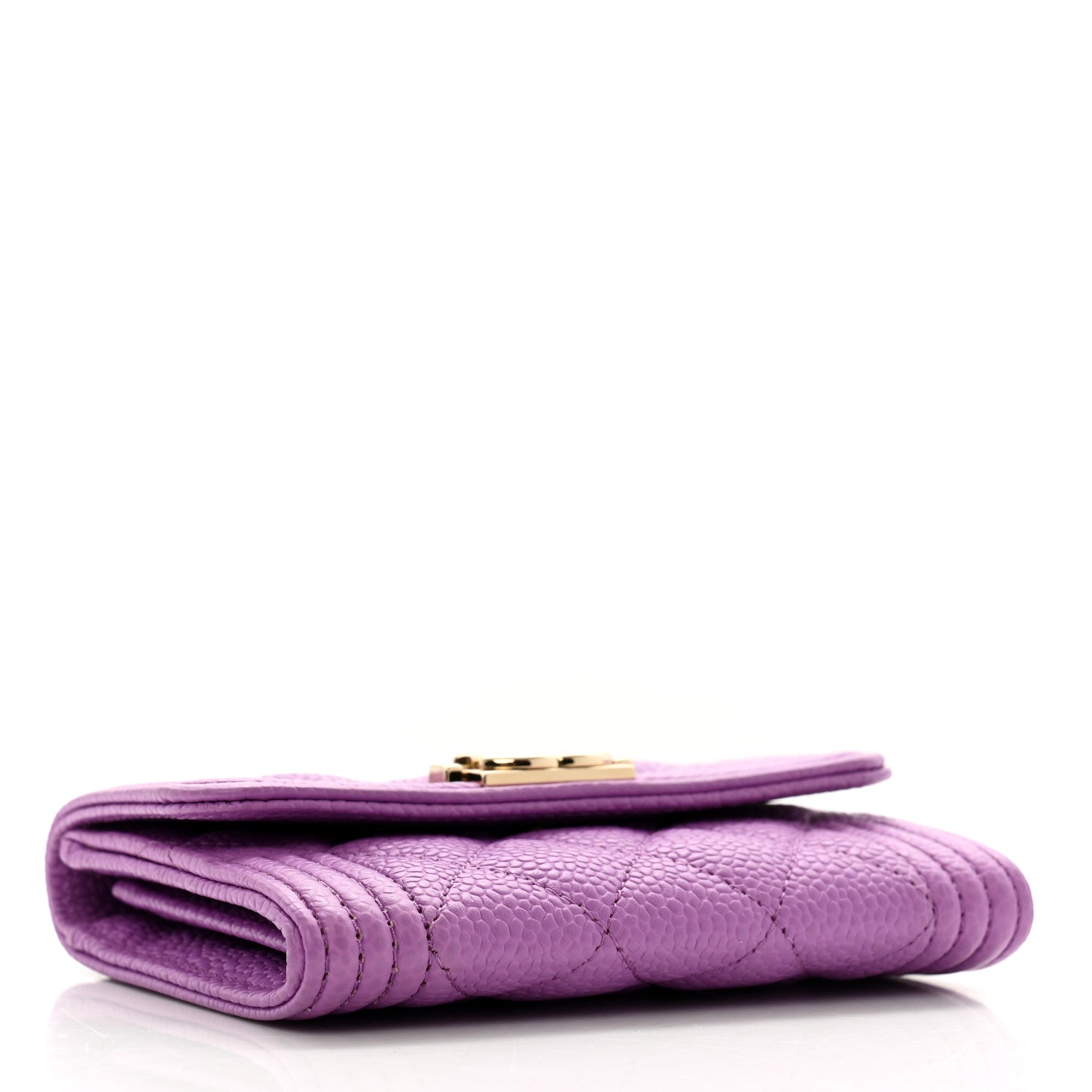 Caviar Quilted Boy Flap  Holder Purple