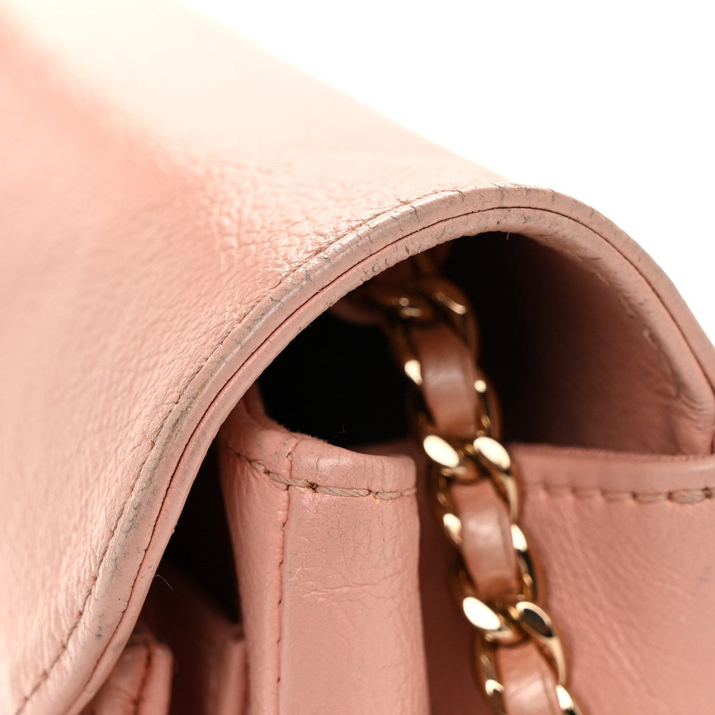 Iridescent Calfskin Smart Pocket Flap Bag Pink