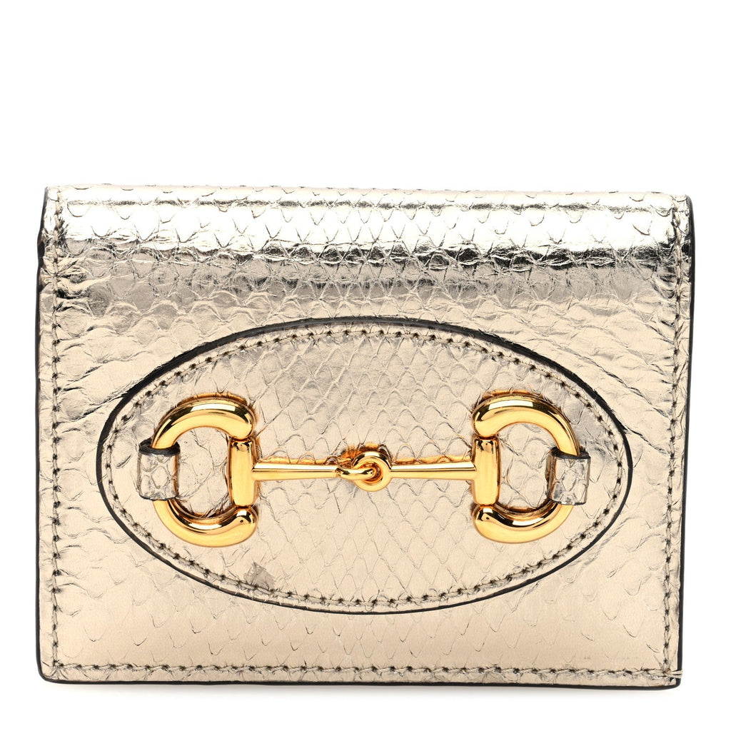 Boarded Plutone Snakeskin Horsebit 1955  Case Wallet Gold