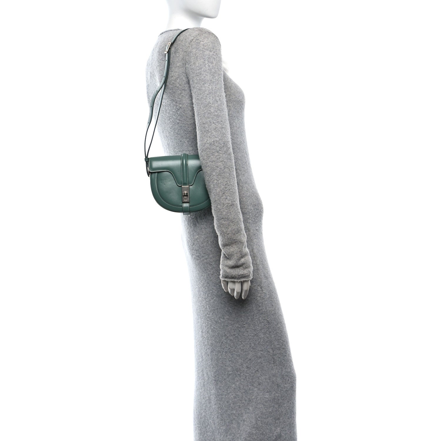 Satinated Calfskin Besace Small 16 Celadon