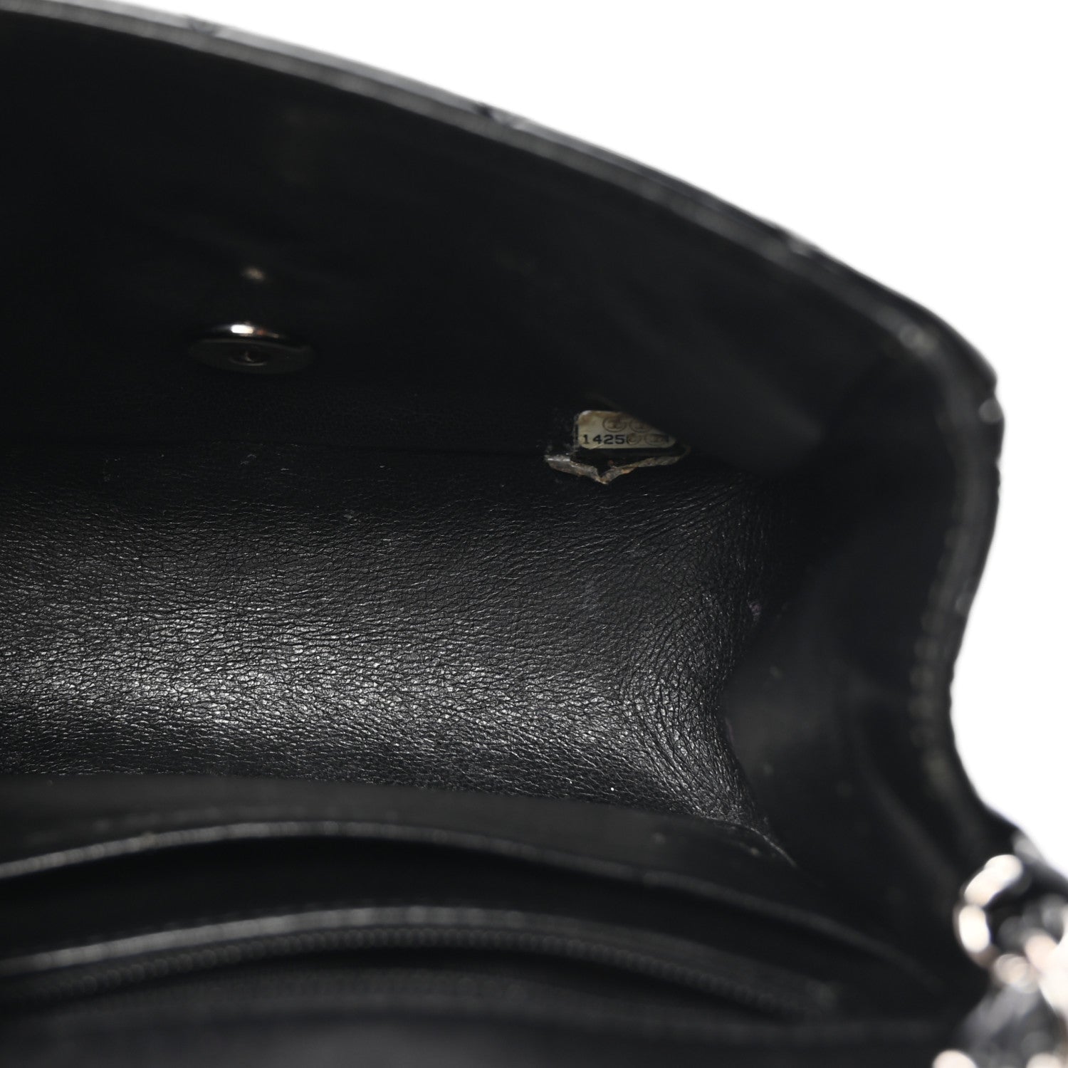 Patent Calfskin Quilted Mini Square Flap Black