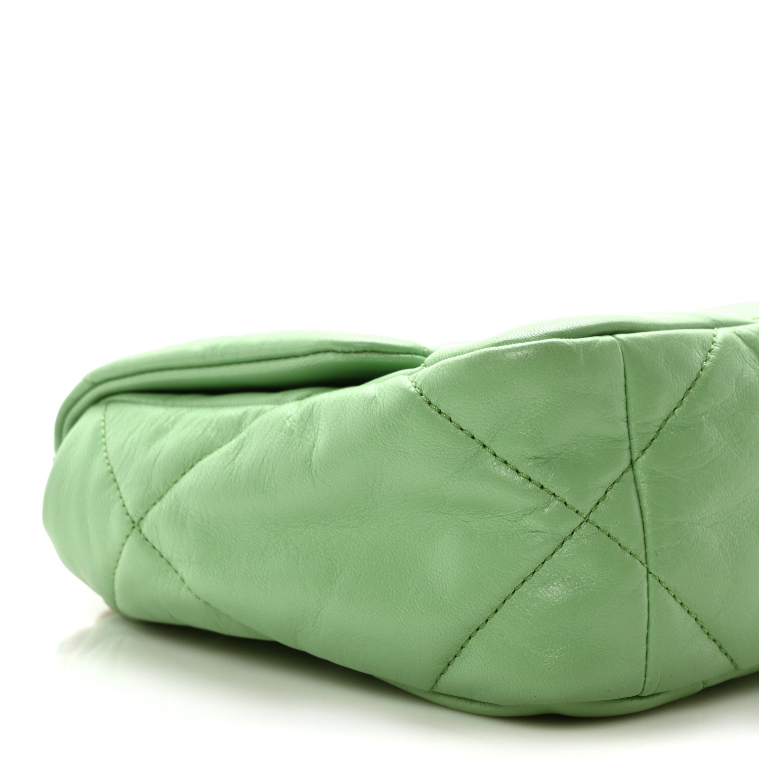 Goatskin Quilted Medium Chanel 19 Flap Green