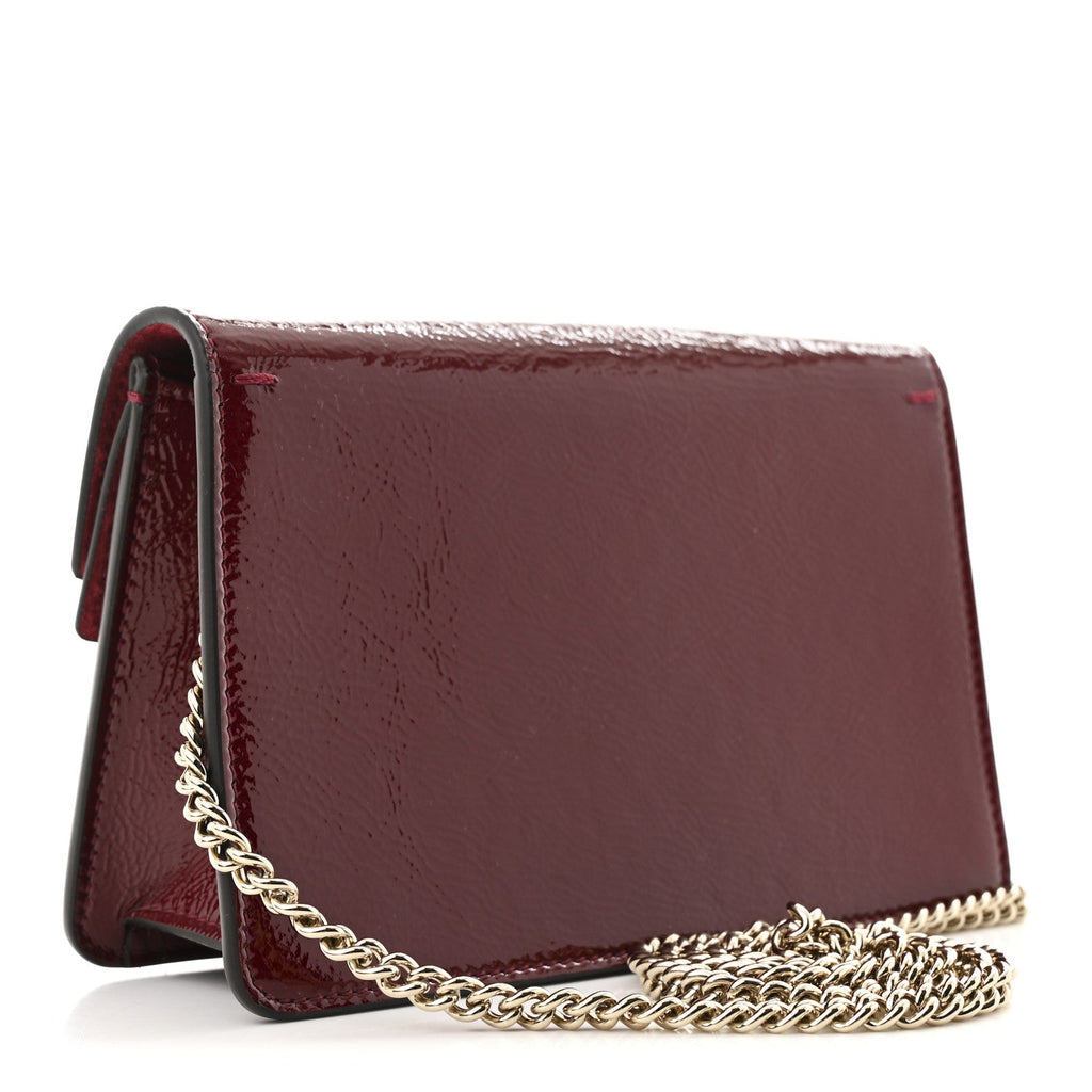 Crinkled Patent Mini Dionysus Shoulder Bag Rosso Ancora Red