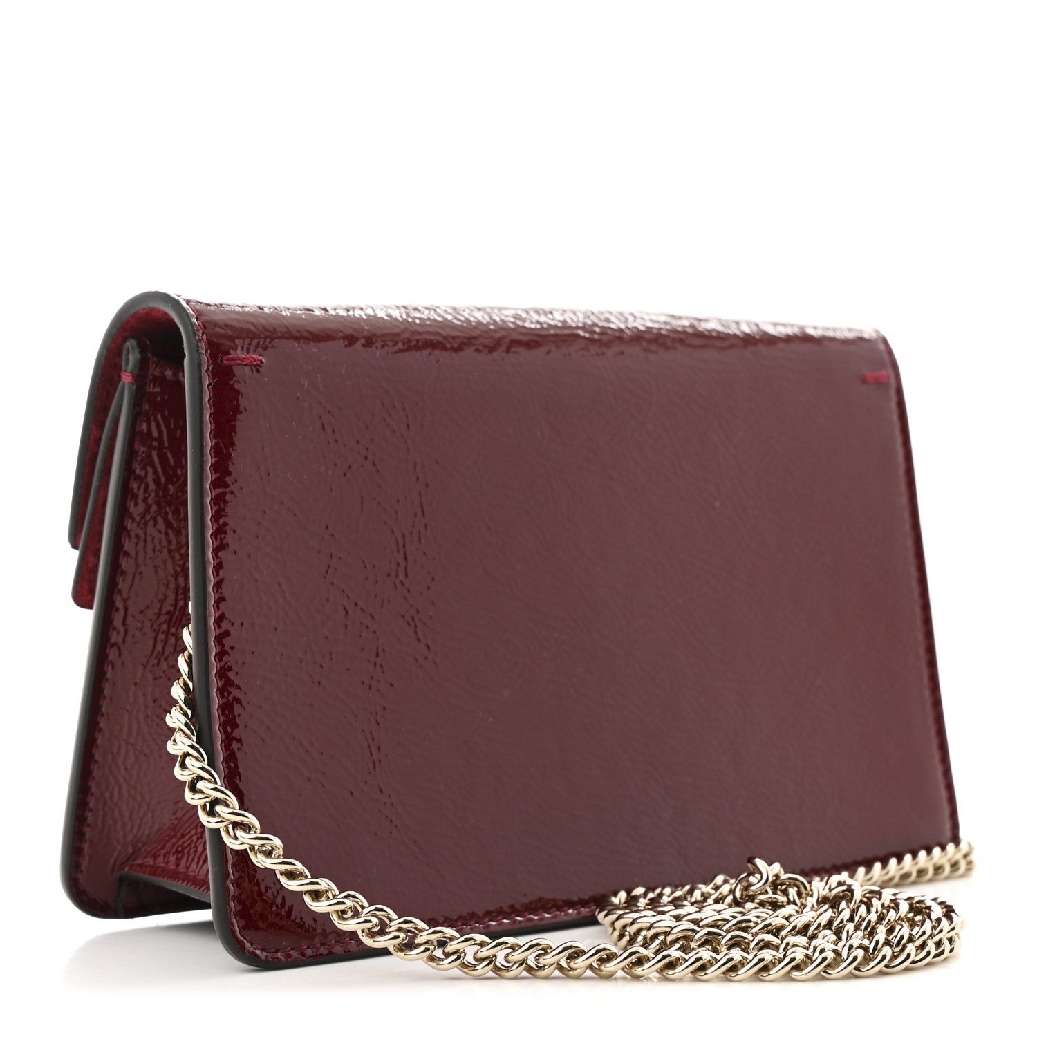 Crinkled Patent Mini Dionysus Shoulder Bag Rosso Ancora Red