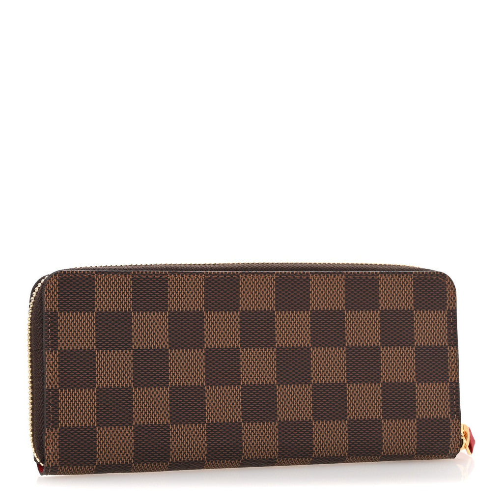Damier Ebene Clemence Wallet Cherry