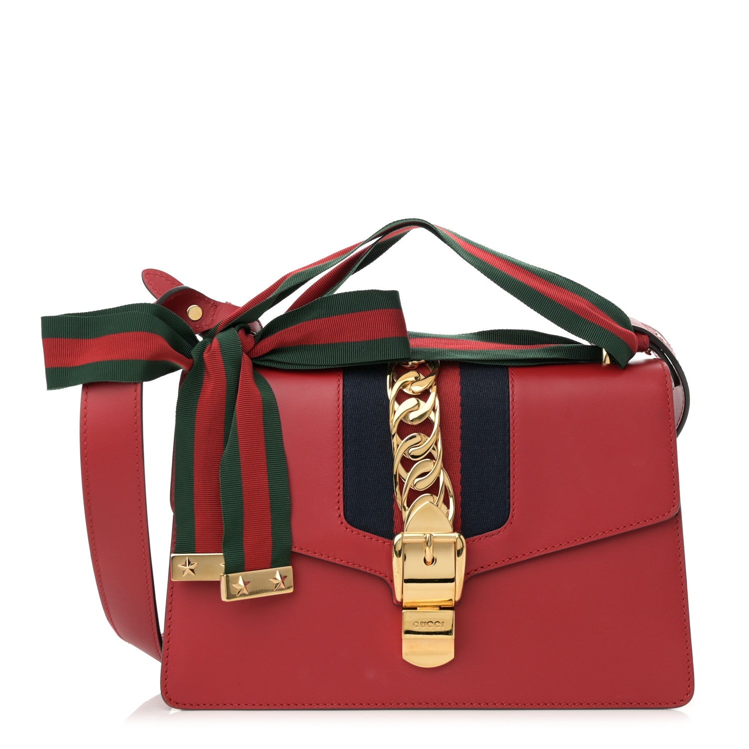 Calfskin Small Sylvie Shoulder Bag Hibiscus Red