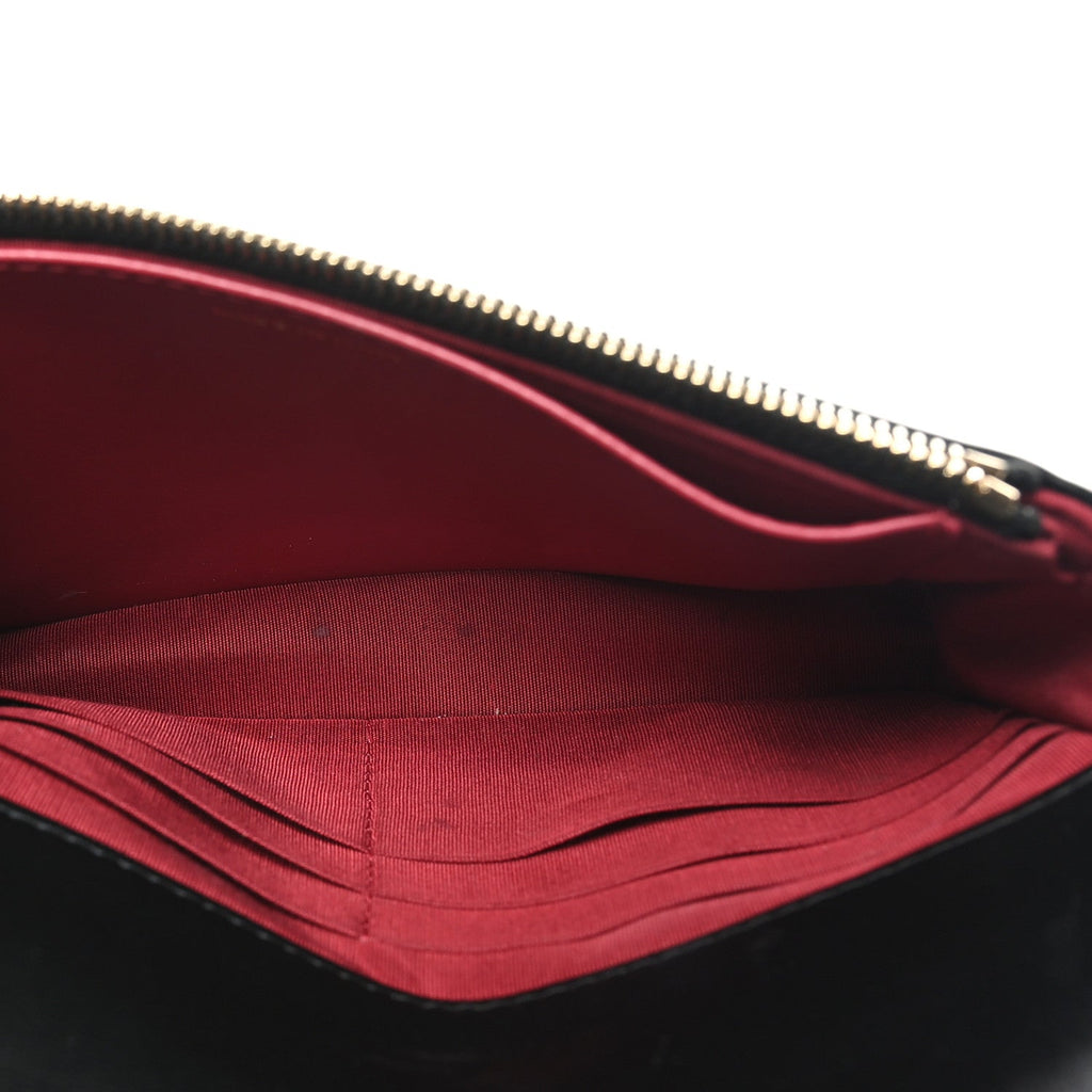 Calfskin Quilted Pearl Wallet On Chain WOC Black