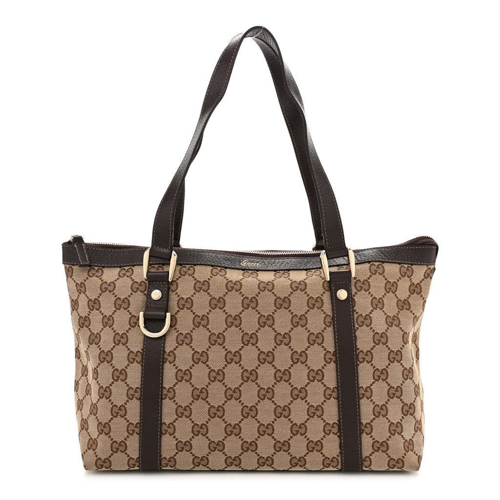 Monogram Medium Abbey Tote Dark Brown