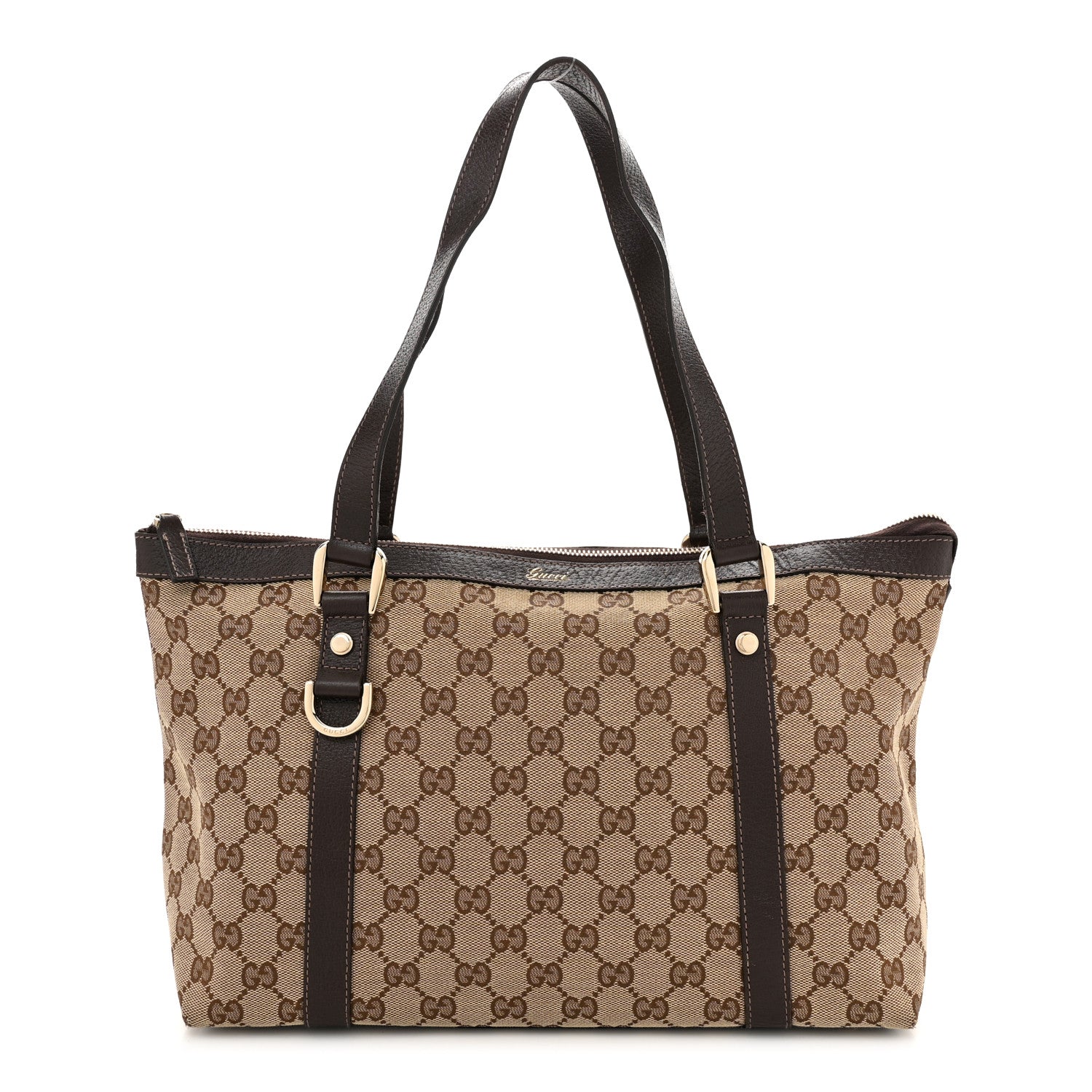 Monogram Medium Abbey Tote Dark Brown