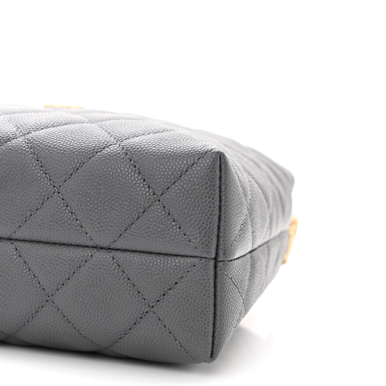 Caviar Quilted Chanel Way Clutch With Chain Grey