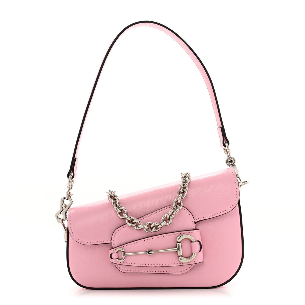 Calfskin Mini Horsebit 1955 Asymmetric Shoulder Bag Pink