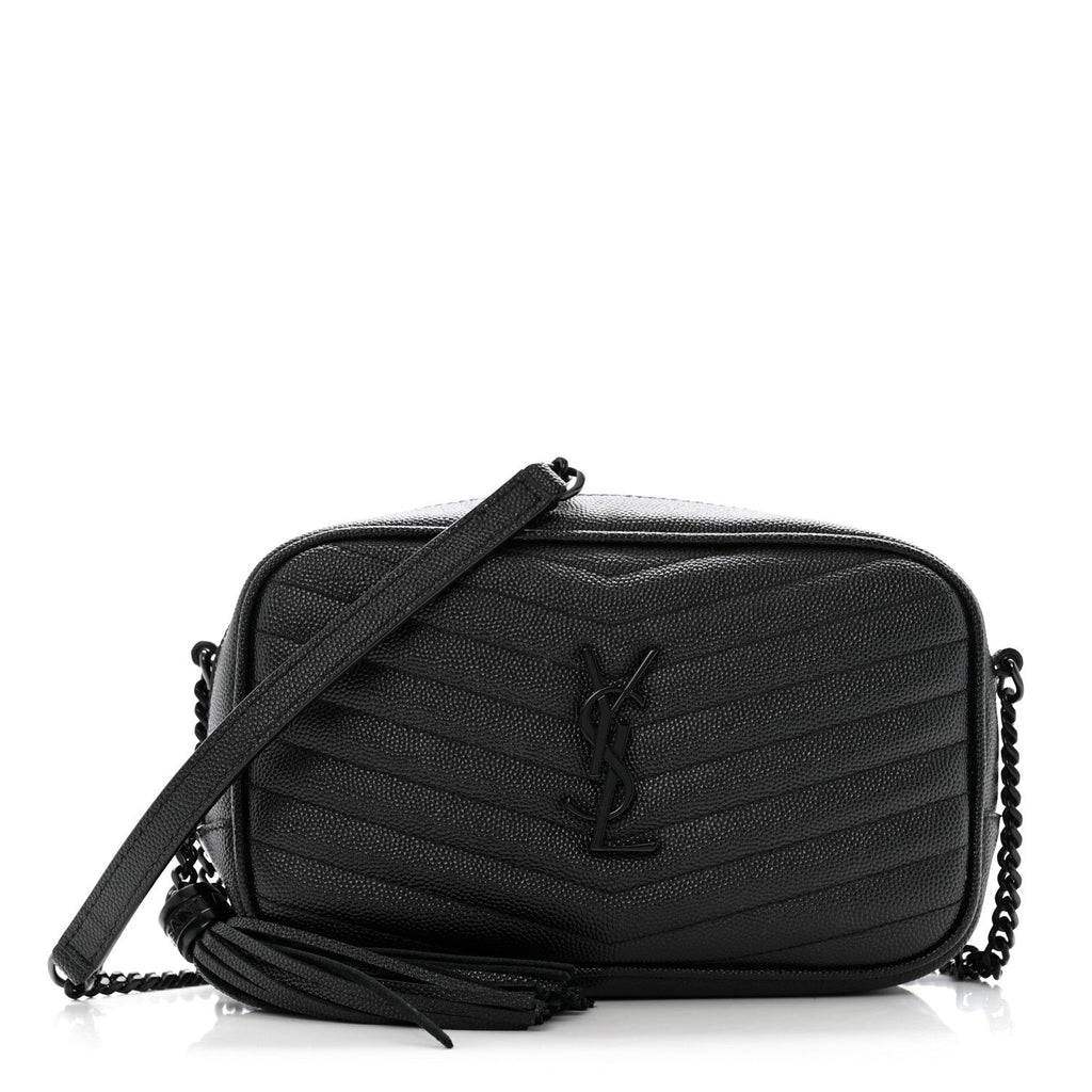Grain De Poudre Matelasse Monochrome Monogram Mini Lou Camera Bag Black