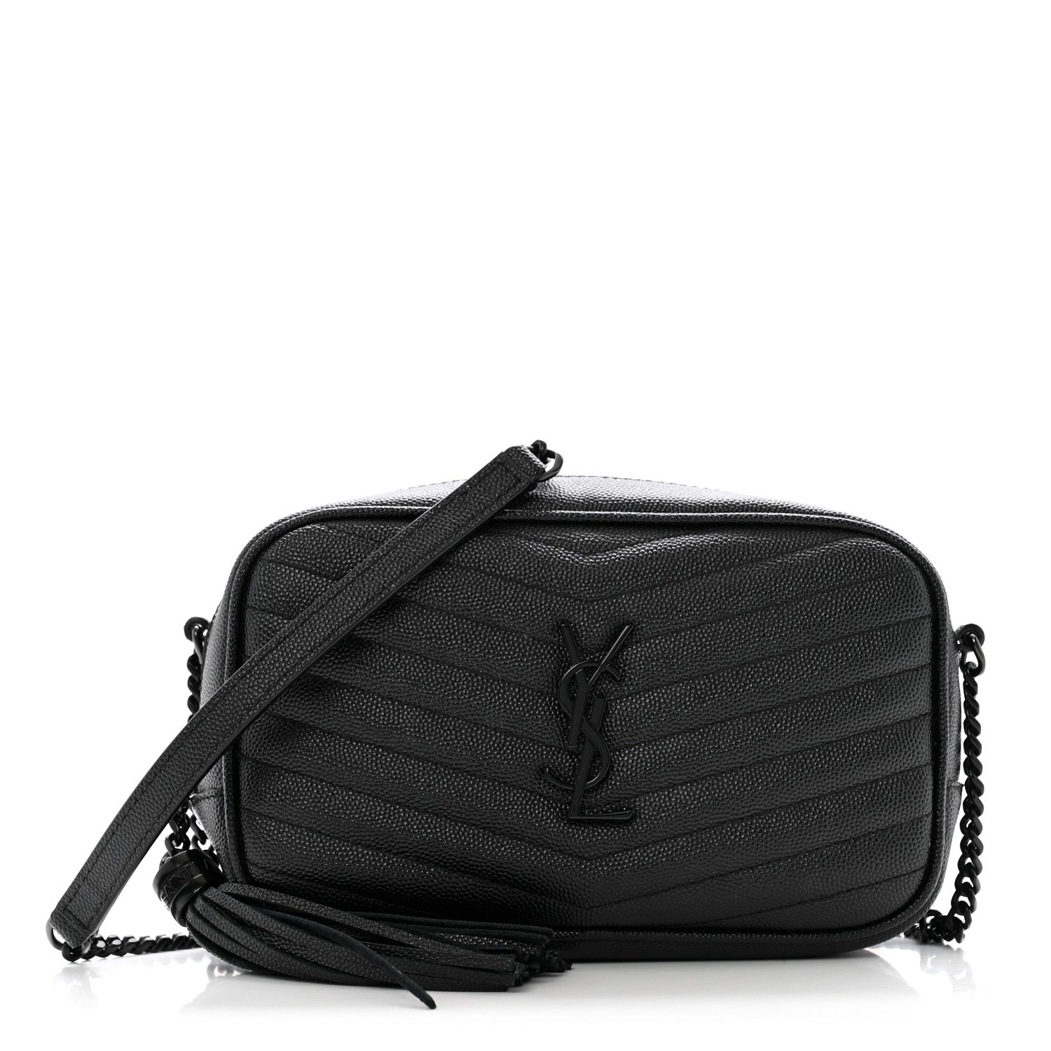 Grain De Poudre Matelasse Monochrome Monogram Mini Lou Camera Bag Black