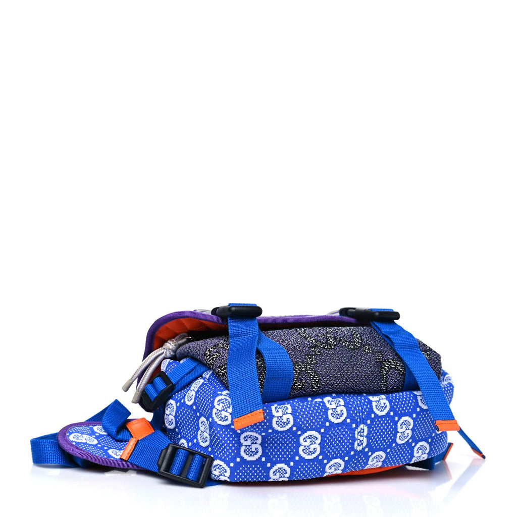Jersey GG Monogram All Over Sporty Flap Backpack Blue Multicolor