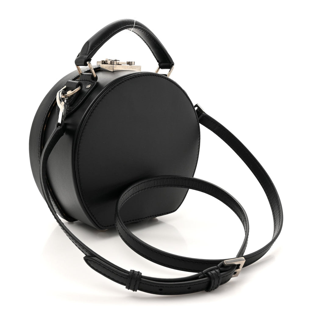 Calfskin Small Mica Hat Box Black