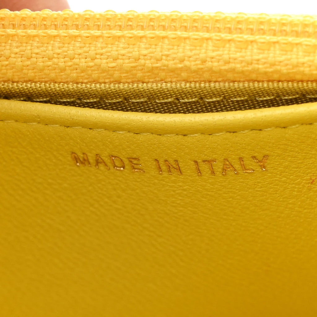 Lambskin Cotten Woven Boy Wallet On Chain WOC Yellow