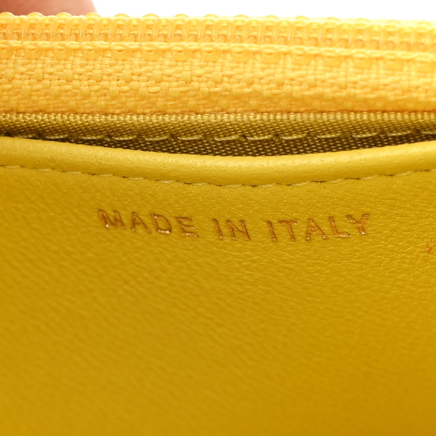 Lambskin Cotten Woven Boy Wallet On Chain WOC Yellow