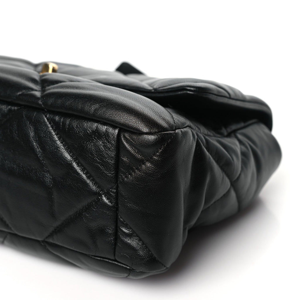 Lambskin Quilted Large Chanel 19 Flap Black