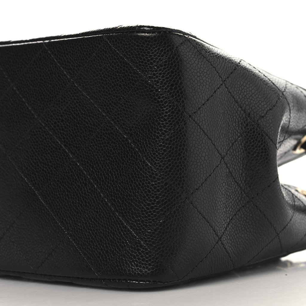 Caviar Quilted Mini Bucket Bag Black