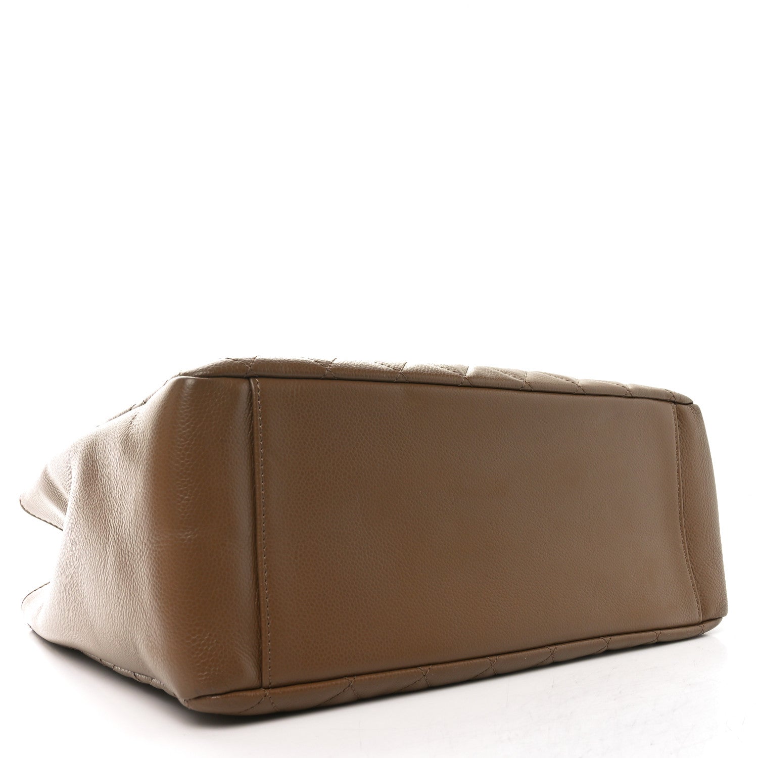 Caviar Quilted Grand Shopping Tote GST Dark Beige