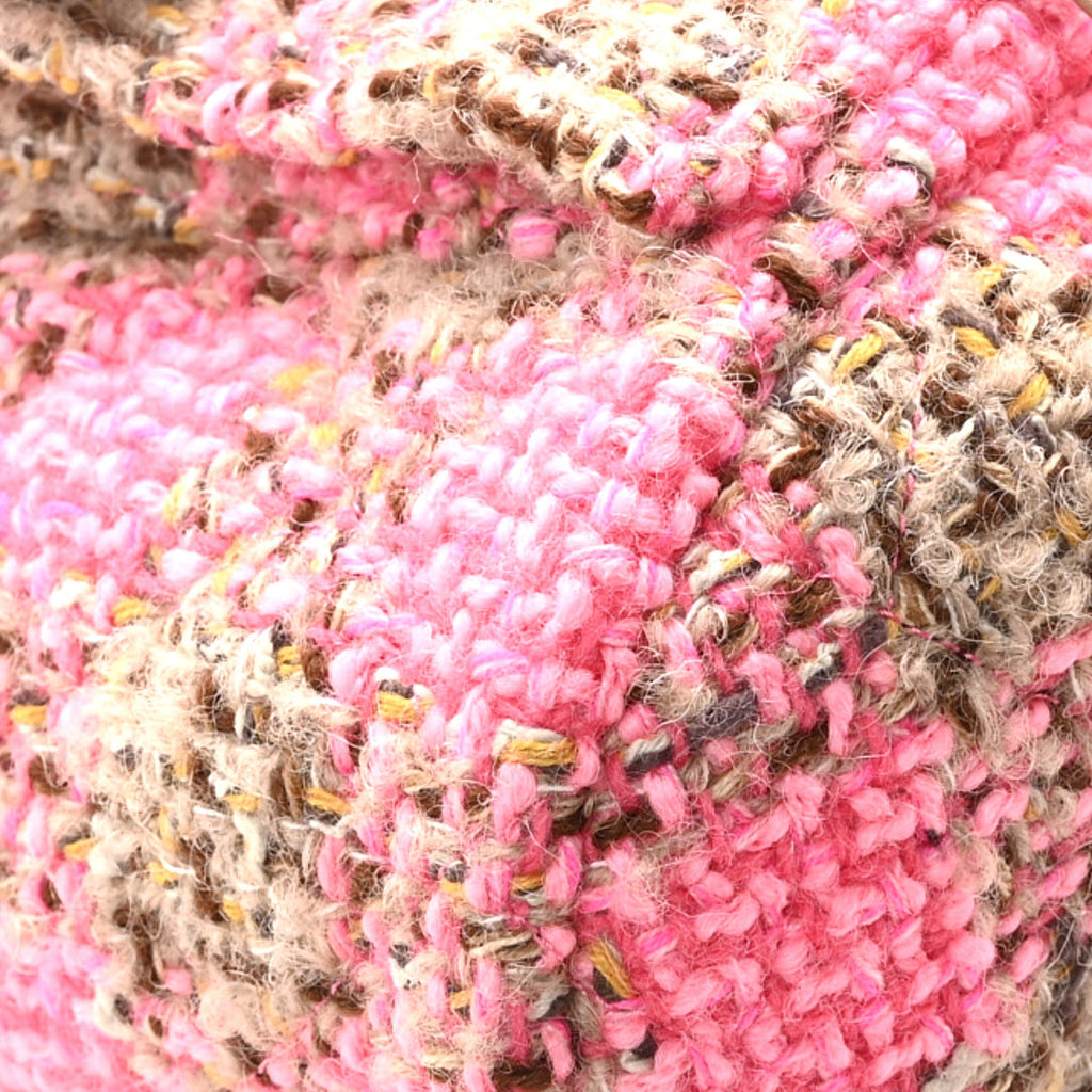 Wool Tweed Elegant Backpack Pink Brown