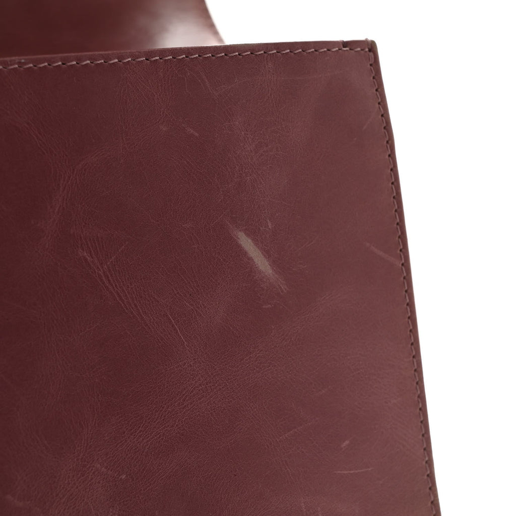 Calfskin Quilted Straight Lined Flap Purple