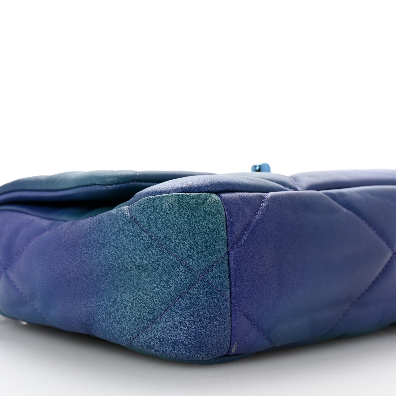 Tie Dye Calfskin Quilted Medium Chanel 19 Flap Blue Purple