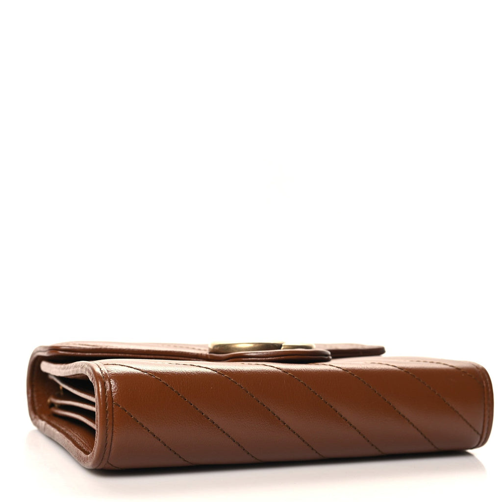 Azalea Calfskin Matelasse Diagonal GG Marmont Chain Wallet Cuir