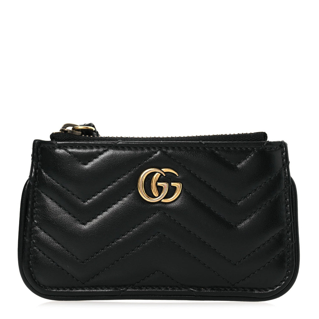 Calfskin Matelasse GG Marmont Key Case Black