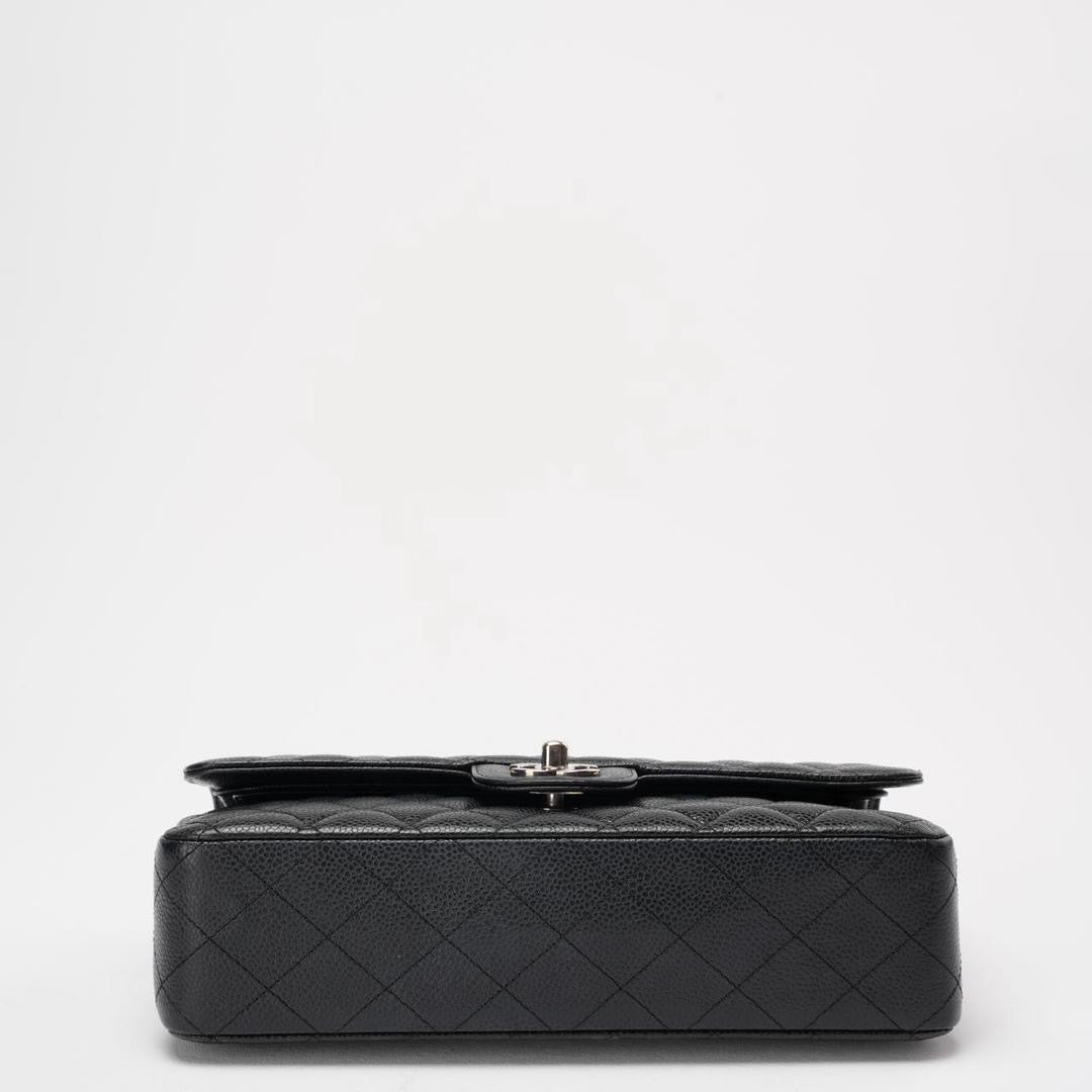Chanel Black Quilted Caviar Medium Classic Double Flap Bag
