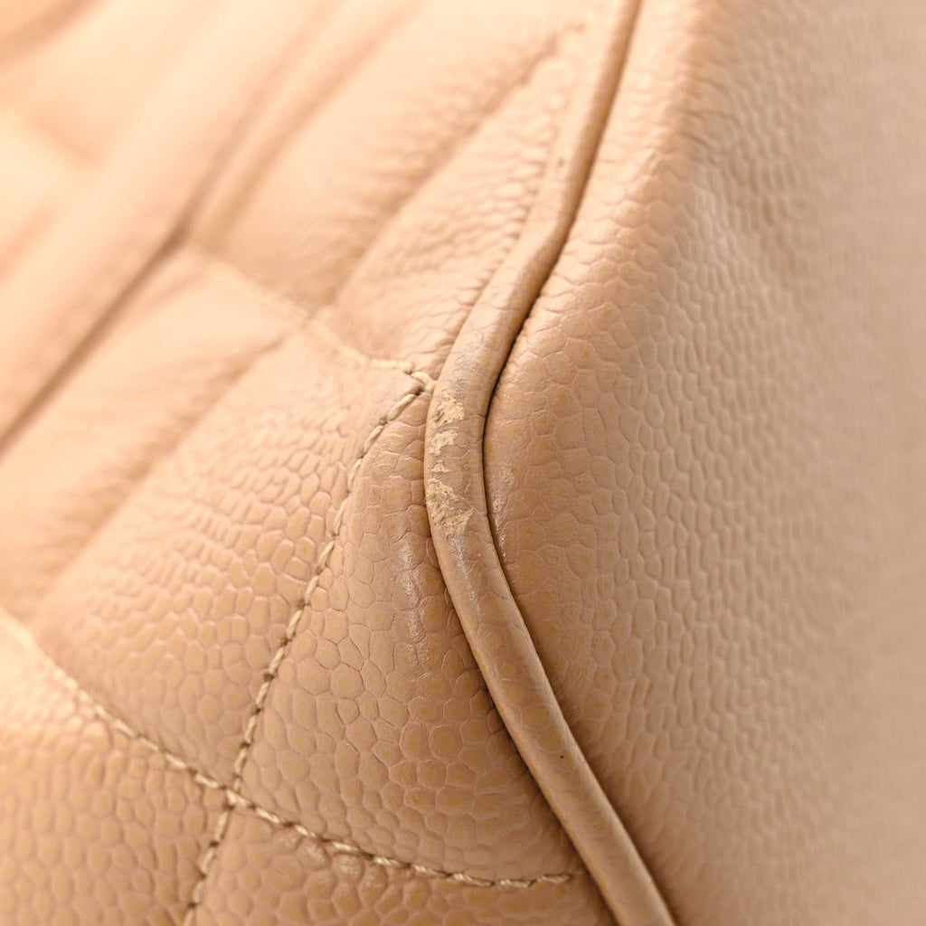 Caviar Quilted Medallion Tote Beige