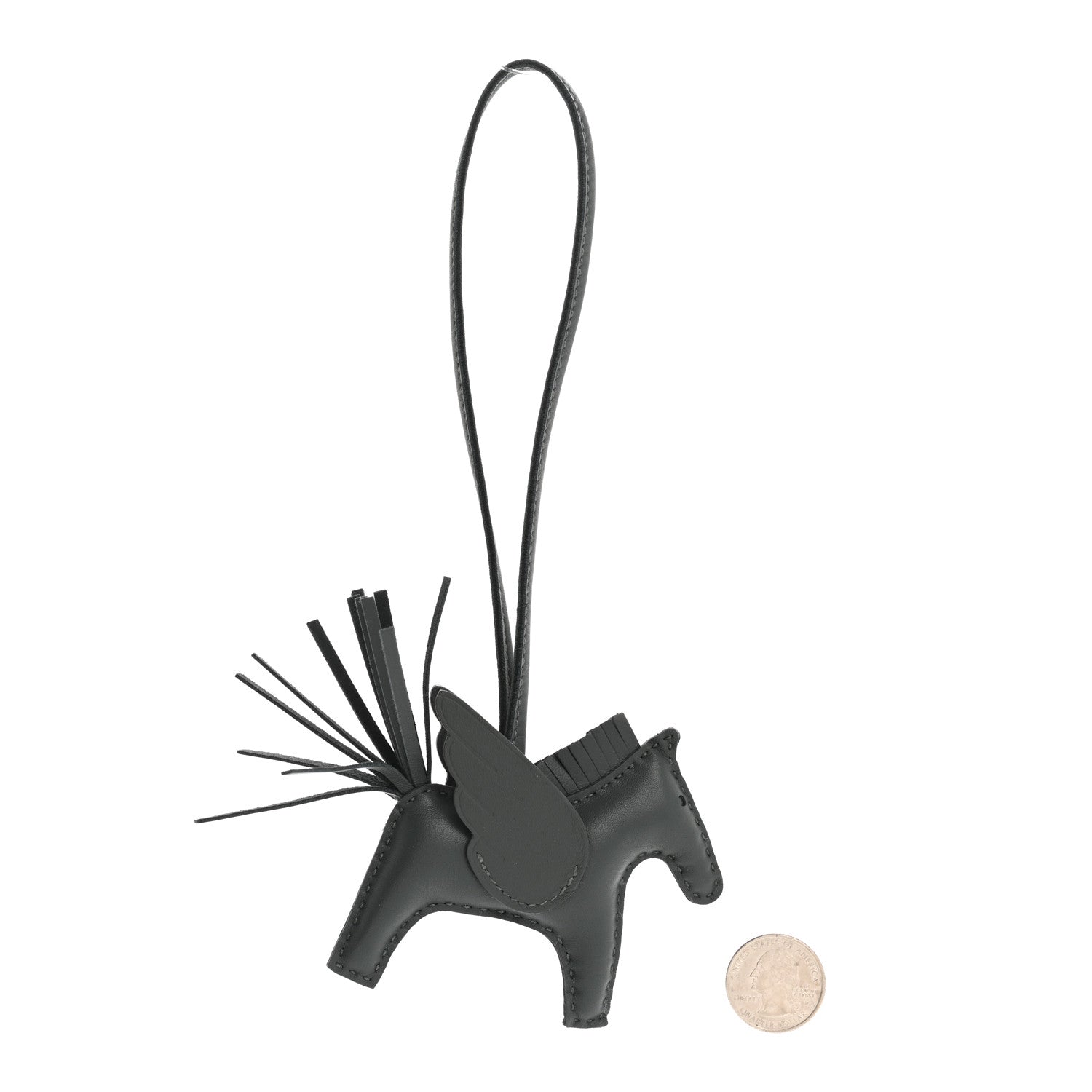 Milo Lambskin Grigri Rodeo Pegase Horse Bag Charm PM Vert Mangrove