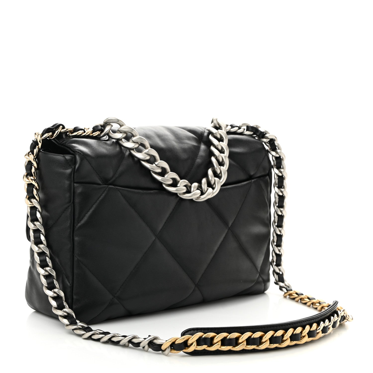 Lambskin Quilted Large Chanel 19 Flap Black