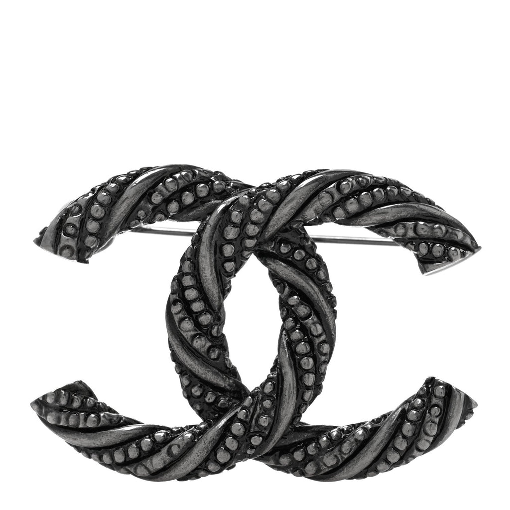 Ruthenium Twisted CC Brooch