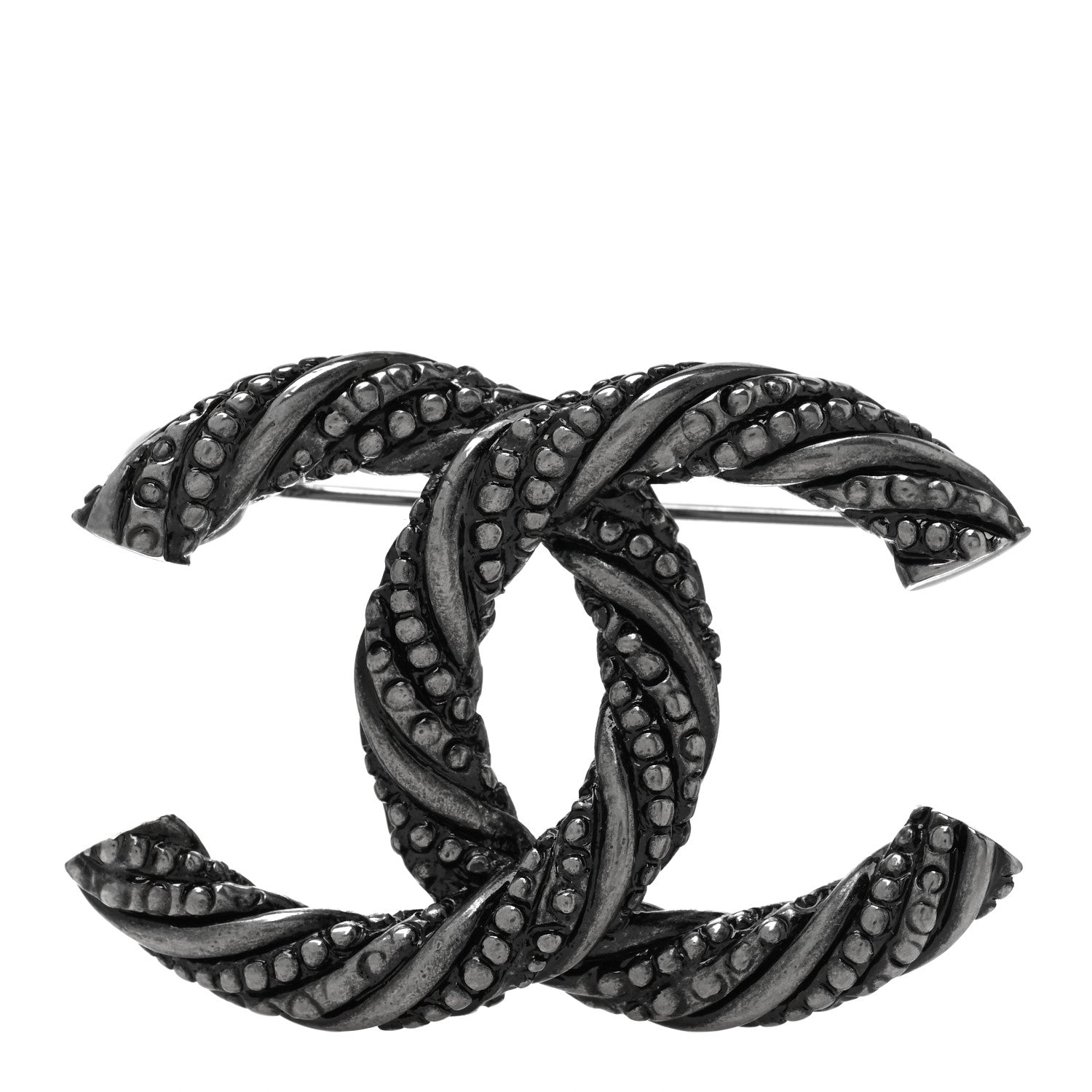 Ruthenium Twisted CC Brooch