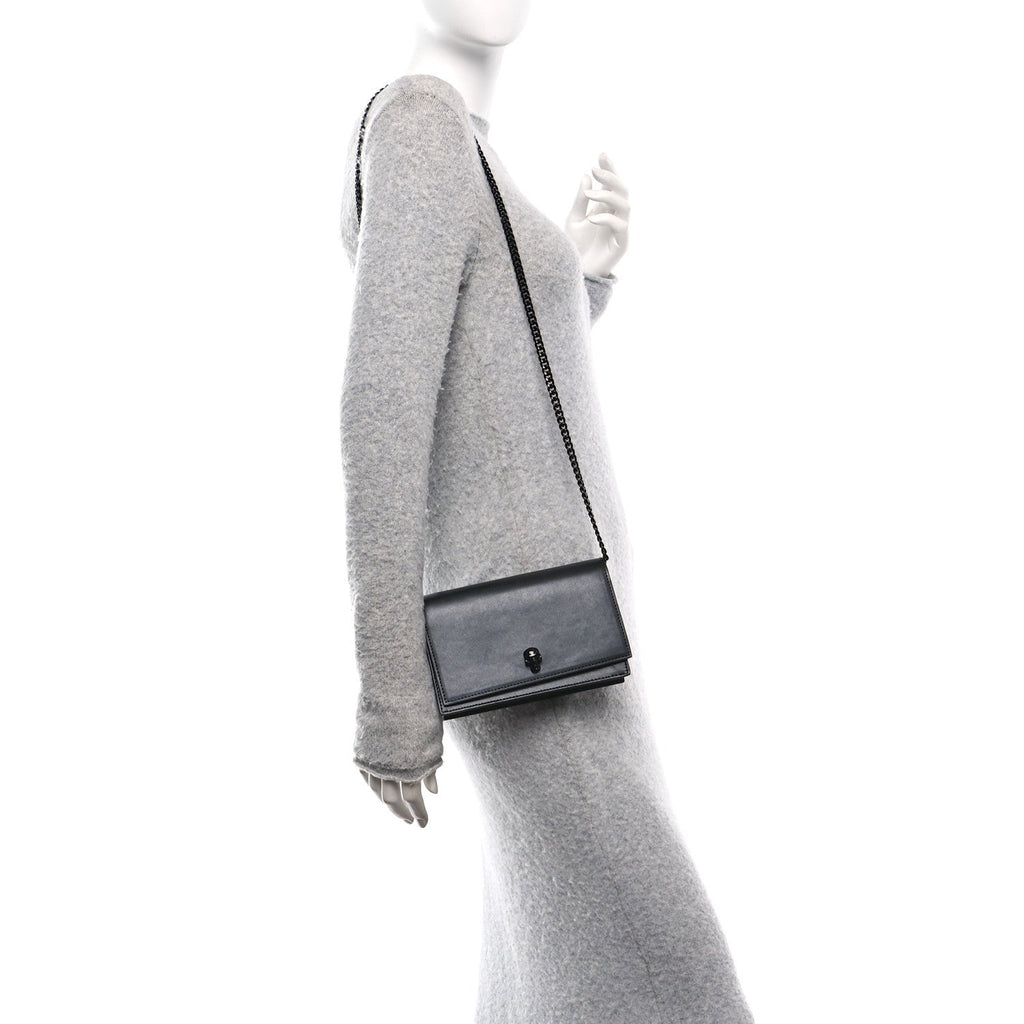 Calfskin Skull Small Crossbody Bag Black